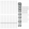 Ogrodzenie z słupkiem Srebrny 1 x 25 m Stal