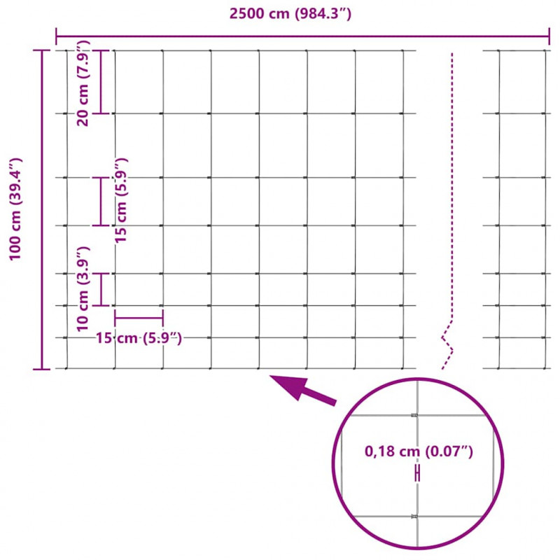 Ogrodzenie z słupkiem Srebrny 1 x 25 m Stal