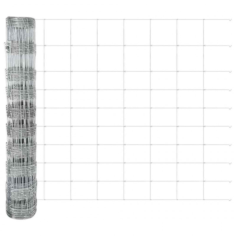 Ogrodzenie z słupkiem Srebrny 1 x 25 m Stal