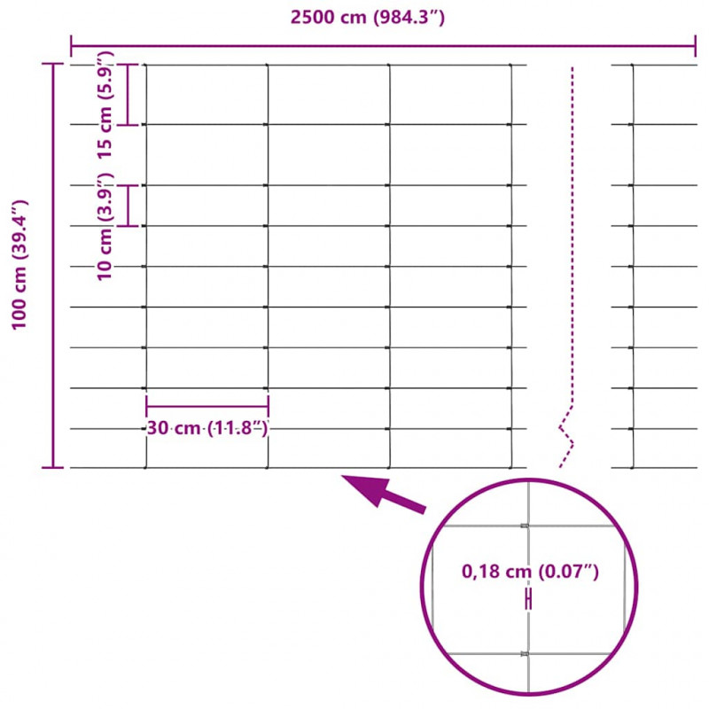 Ogrodzenie z słupkiem Srebrny 1 x 25 m Stal