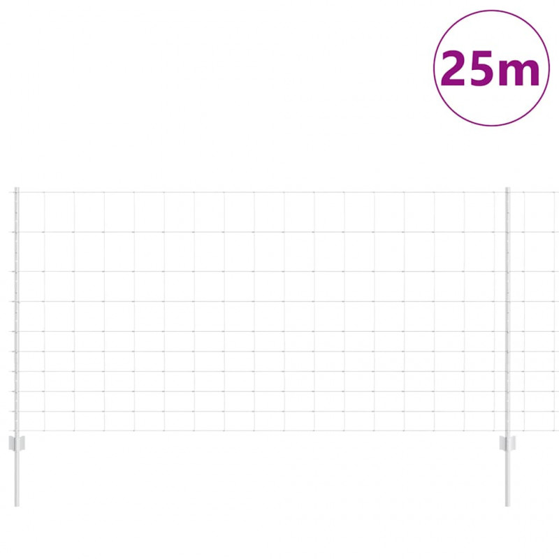Ogrodzenie z słupkiem Srebrny 1,2 x 25 m Stal