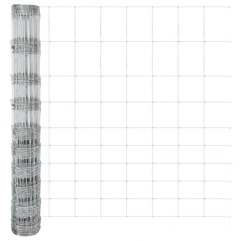 Ogrodzenie z słupkiem Srebrny 1,2 x 25 m Stal