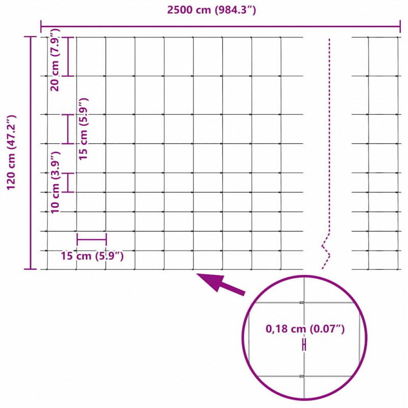 Ogrodzenie z słupkiem Srebrny 1,2 x 25 m Stal