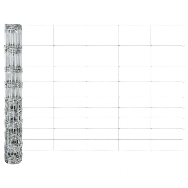 Ogrodzenie z słupkiem Srebrny 1,2 x 25 m Stal