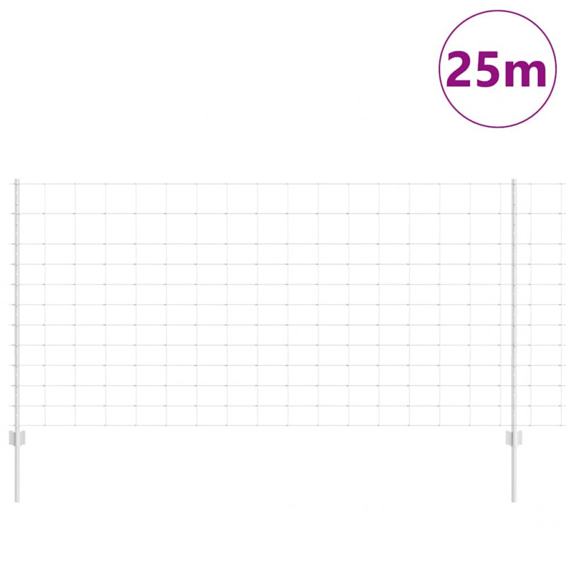 Ogrodzenie z słupkiem Srebrny 1,2 x 25 m Stal