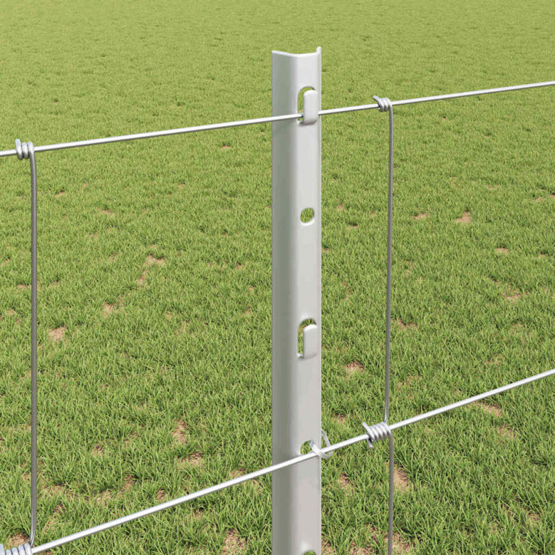 Ogrodzenie z słupkiem Srebrny 1,2 x 25 m Stal