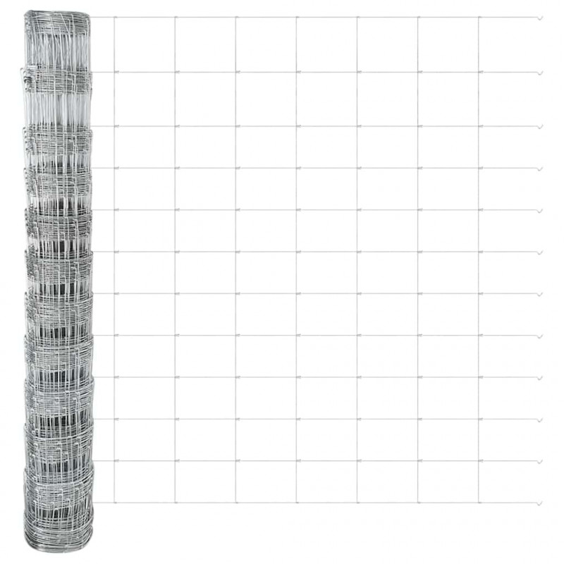Ogrodzenie z słupkiem Srebrny 1,2 x 25 m Stal