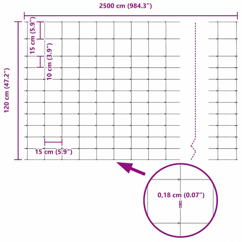 Ogrodzenie z słupkiem Srebrny 1,2 x 25 m Stal