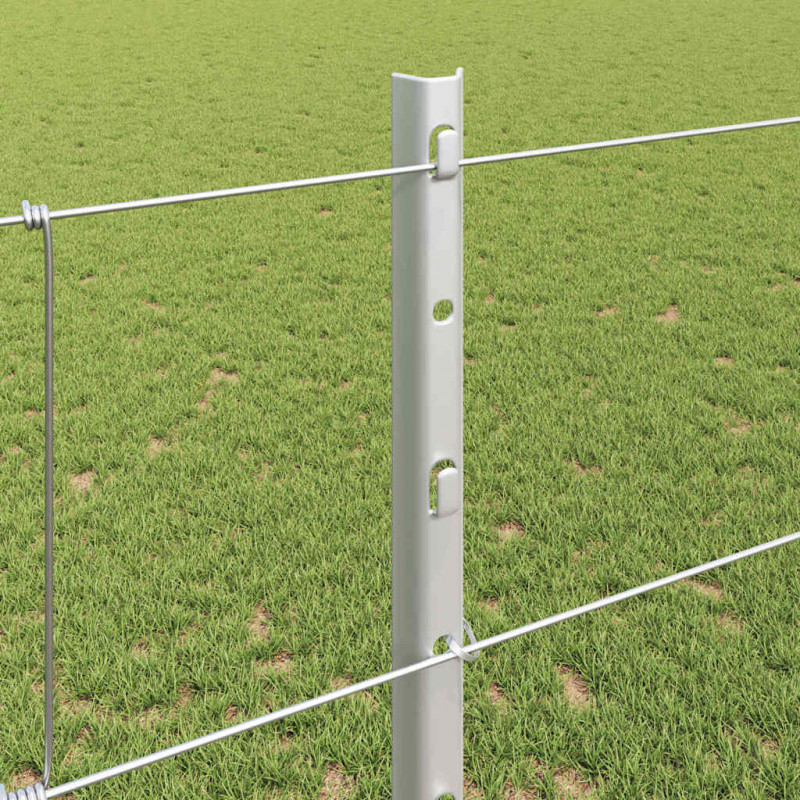 Ogrodzenie z słupkiem Srebrny 1,2 x 25 m Stal