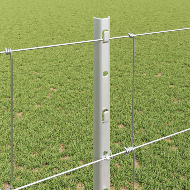 Ogrodzenie z słupkiem Srebrny 1,2 x 25 m Stal