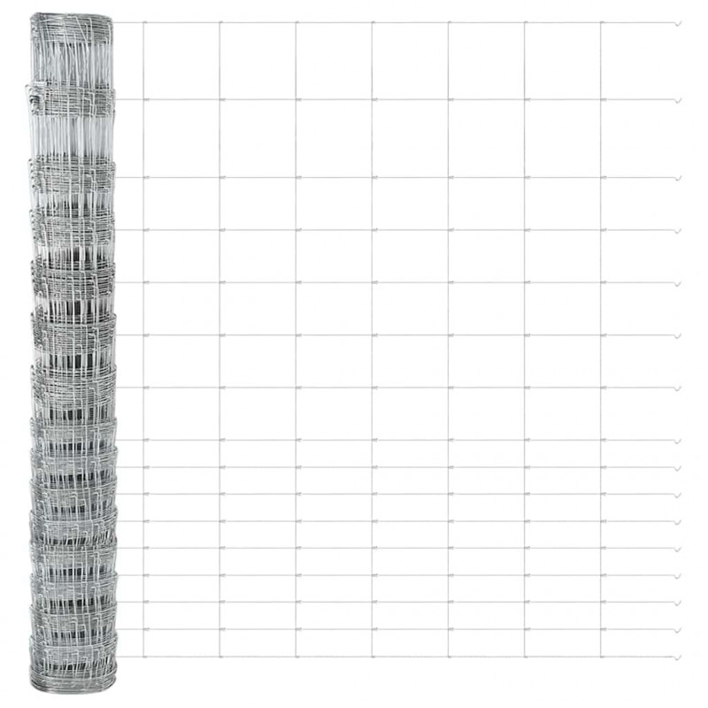 Ogrodzenie z słupkiem Srebrny 1,2 x 25 m Stal