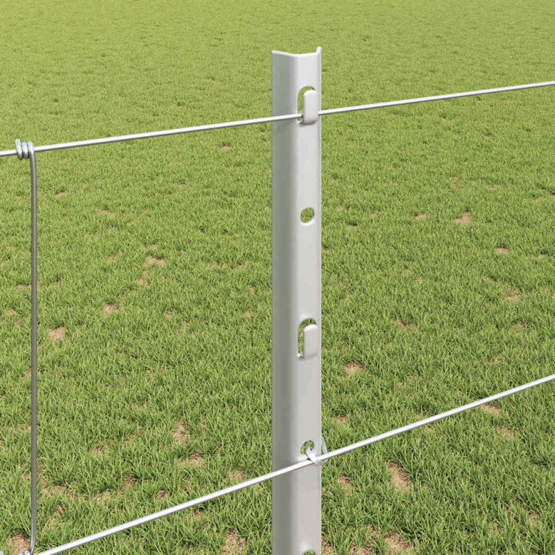 Ogrodzenie z słupkiem Srebrny 1,2 x 25 m Stal