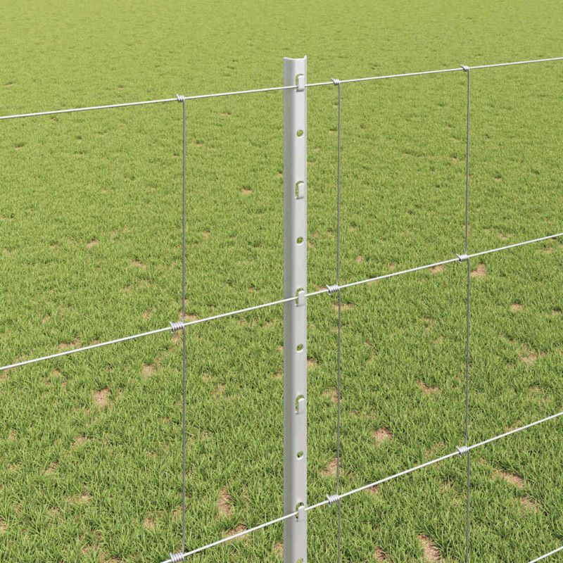 Ogrodzenie z słupkiem Srebrny 1,4 x 25 m Stal
