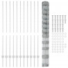 Ogrodzenie z słupkiem Srebrny 1,4 x 25 m Stal