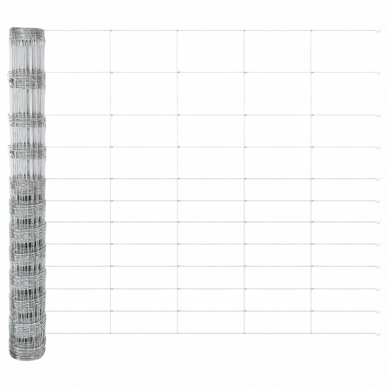 Ogrodzenie z słupkiem Srebrny 1,4 x 25 m Stal