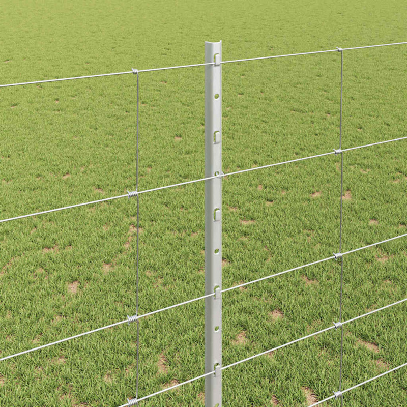 Ogrodzenie z słupkiem Srebrny 1,4 x 25 m Stal