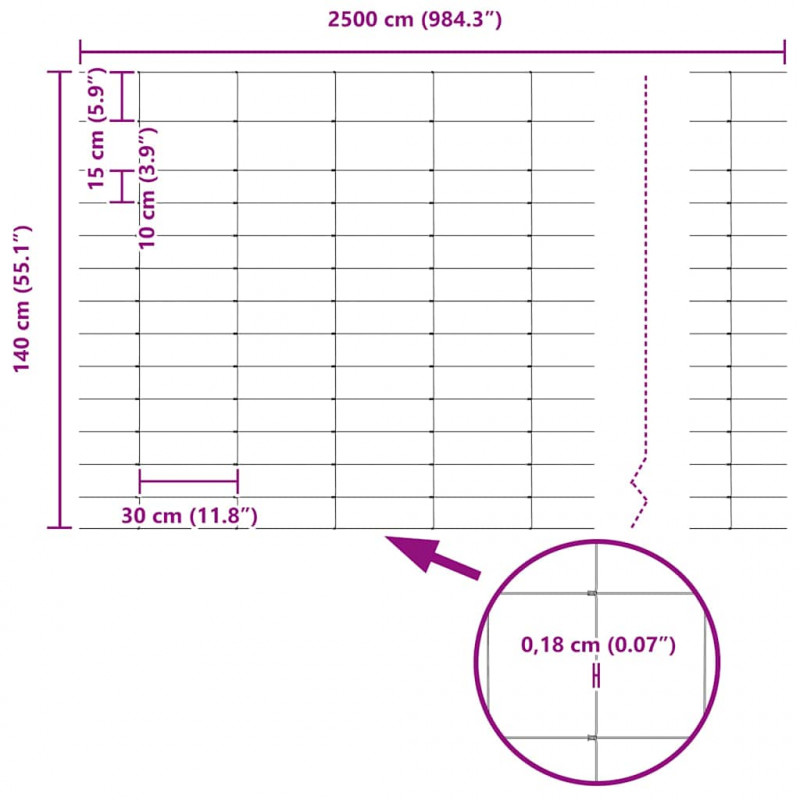 Ogrodzenie z słupkiem Srebrny 1,4 x 25 m Stal