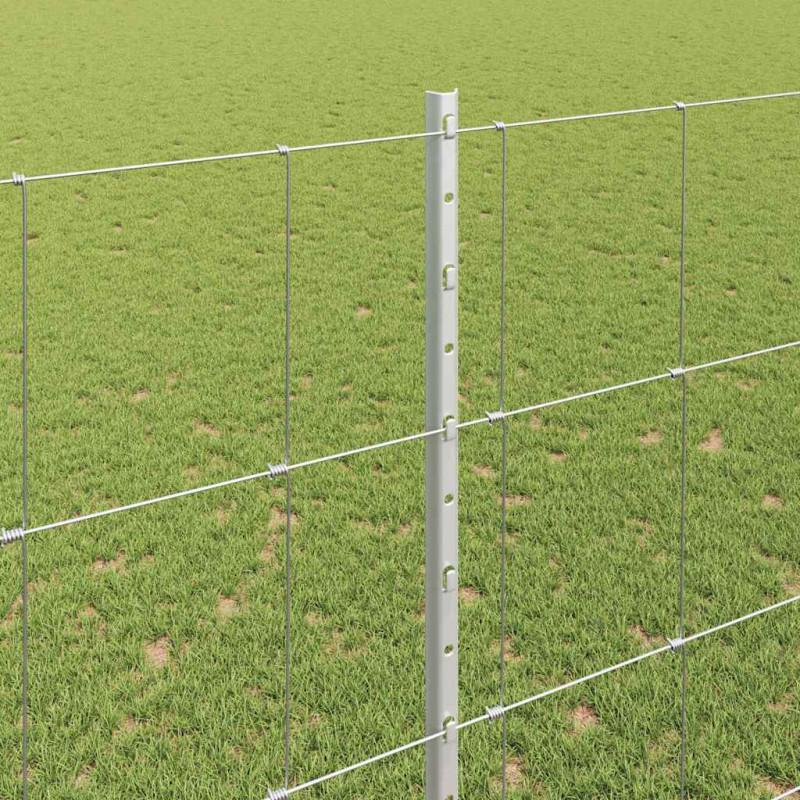 Ogrodzenie z słupkiem Srebrny 1,5 x 25 m Stal