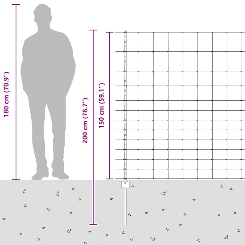 Ogrodzenie z słupkiem Srebrny 1,5 x 25 m Stal