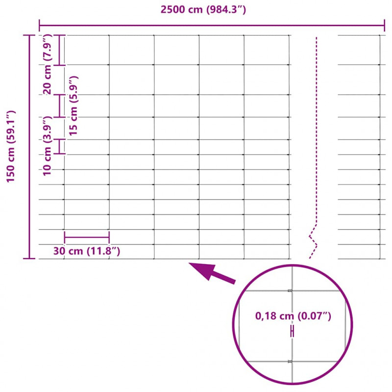 Ogrodzenie z słupkiem Srebrny 1,5 x 25 m Stal