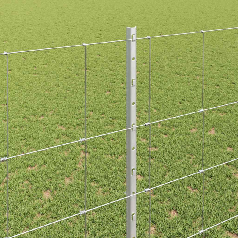 Ogrodzenie z słupkiem Srebrny 1,5 x 25 m Stal