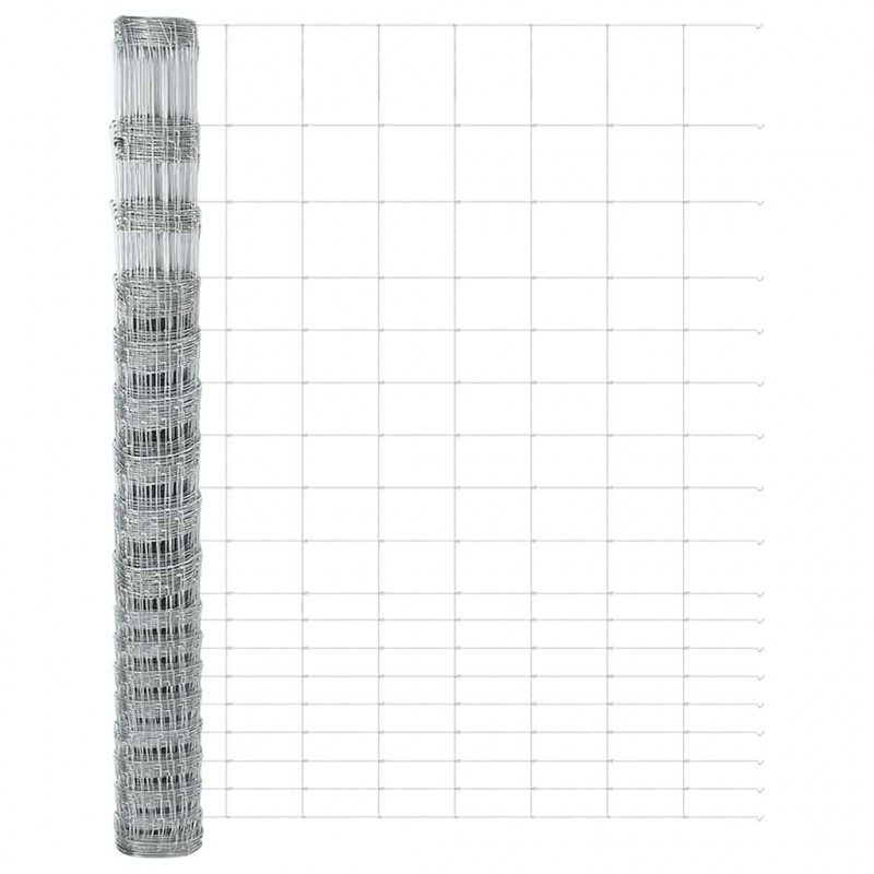 Ogrodzenie z słupkiem Srebrny 1,5 x 25 m Stal