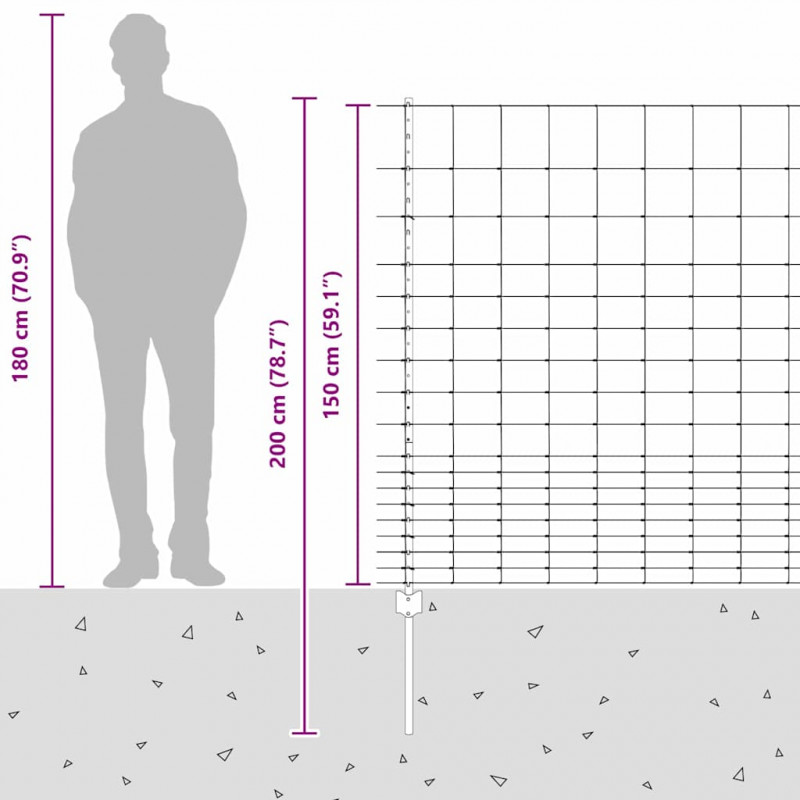 Ogrodzenie z słupkiem Srebrny 1,5 x 25 m Stal