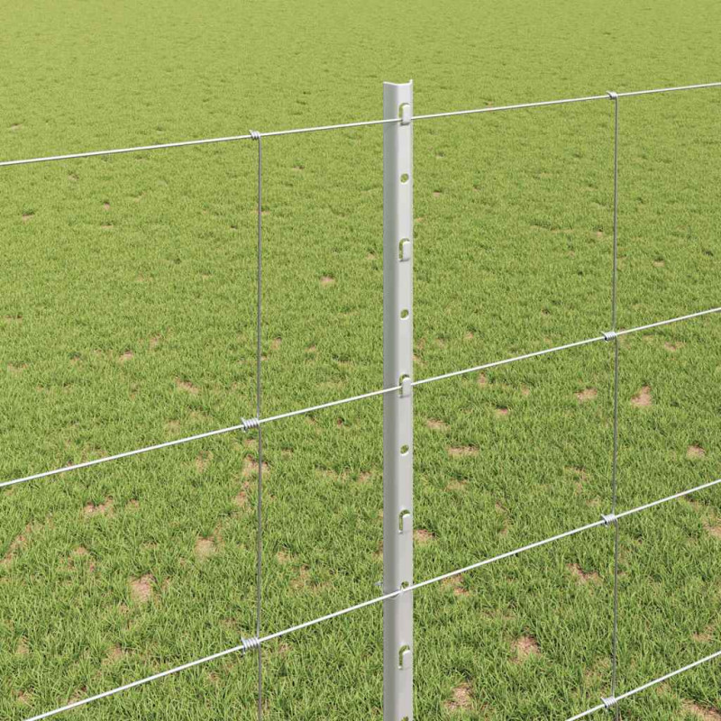 Ogrodzenie z słupkiem Srebrny 1,5 x 25 m Stal