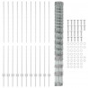 Ogrodzenie z słupkiem Srebrny 1,5 x 25 m Stal