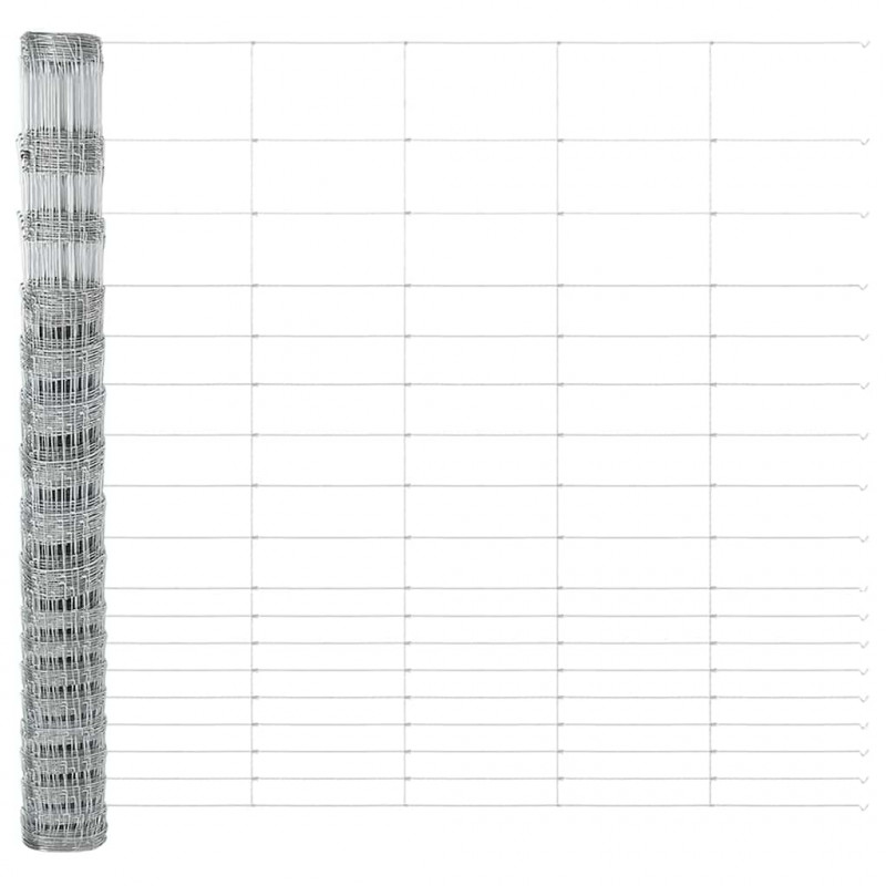 Ogrodzenie z słupkiem Srebrny 1,5 x 25 m Stal