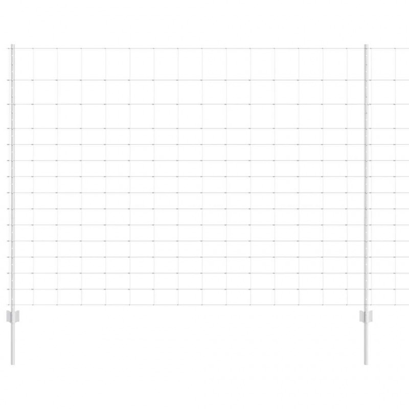 Ogrodzenie z słupkiem Srebrny 1,6 x 25 m Stal