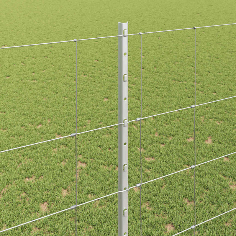 Ogrodzenie z słupkiem Srebrny 1,6 x 25 m Stal