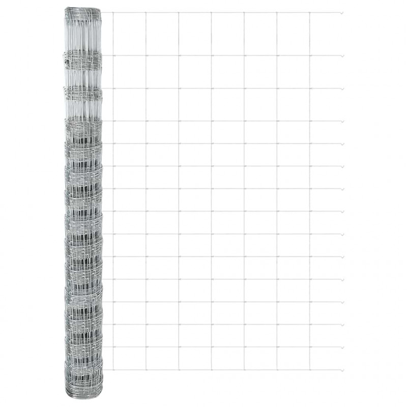 Ogrodzenie z słupkiem Srebrny 1,6 x 25 m Stal
