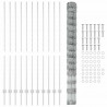 Ogrodzenie z słupkiem Srebrny 1,6 x 25 m Stal