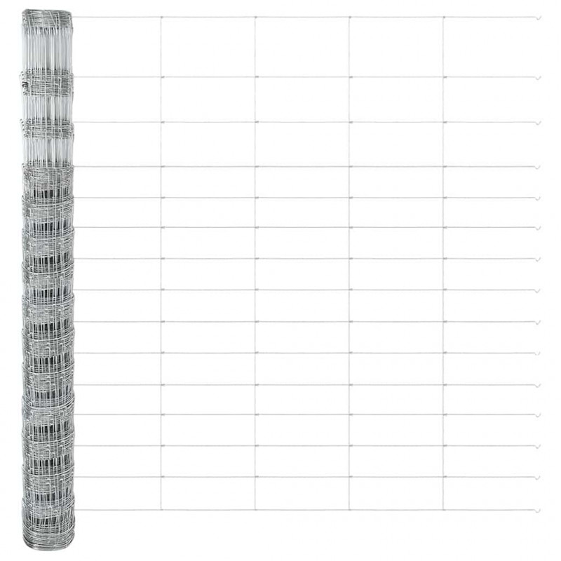 Ogrodzenie z słupkiem Srebrny 1,6 x 25 m Stal