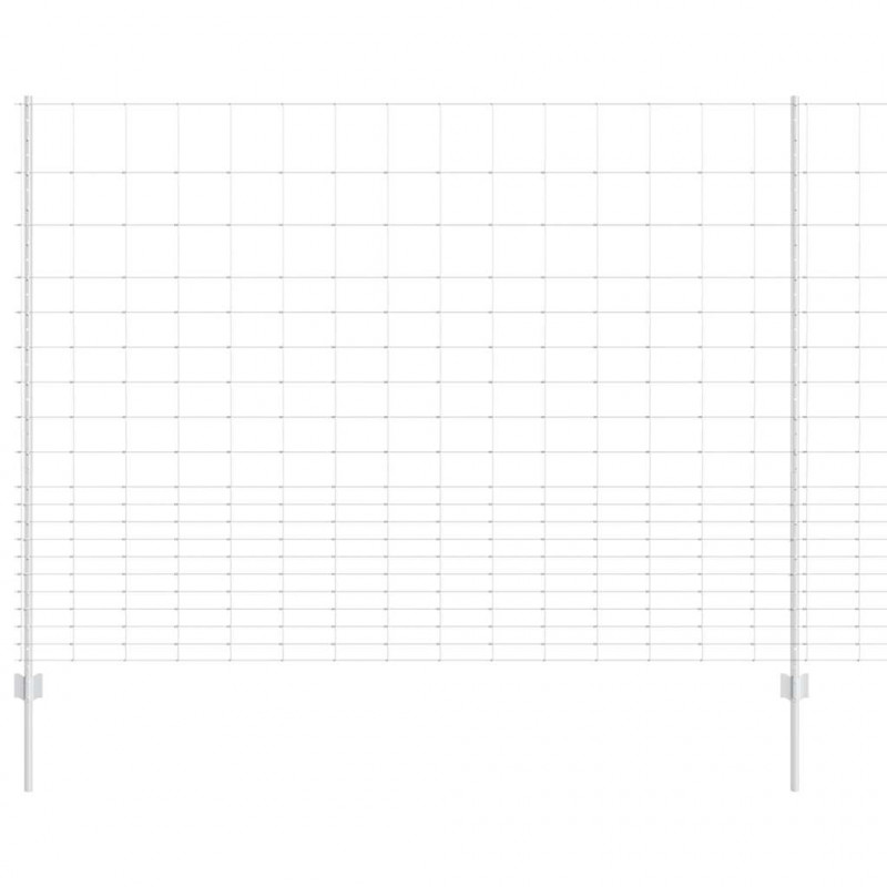 Ogrodzenie z słupkiem Srebrny 1,6 x 25 m Stal