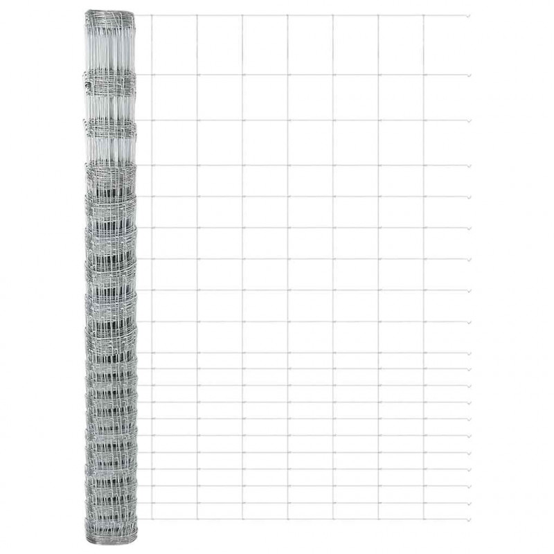 Ogrodzenie z słupkiem Srebrny 1,6 x 25 m Stal
