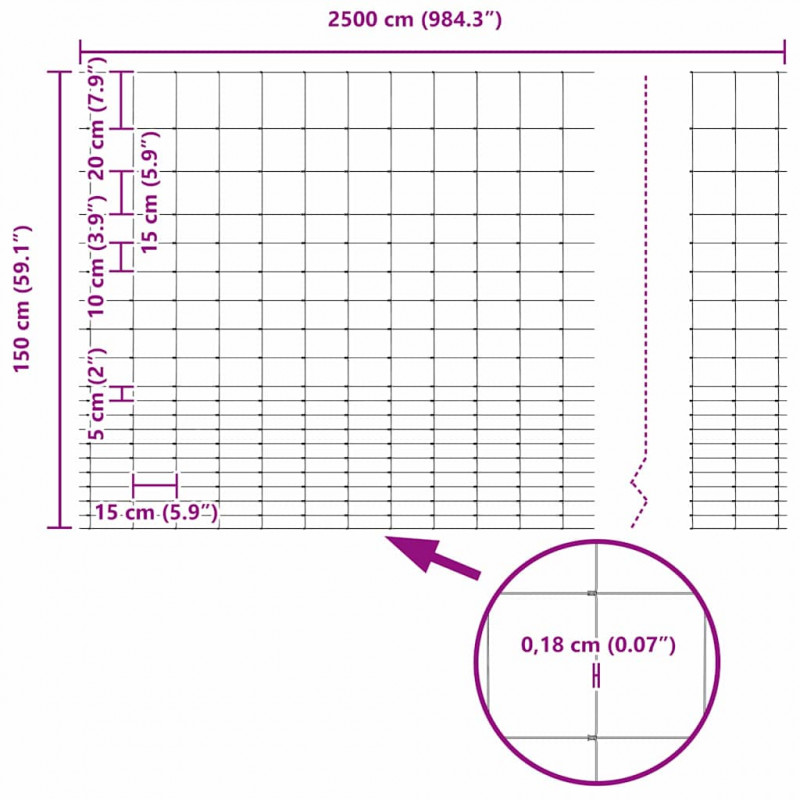 Ogrodzenie z słupkiem Srebrny 1,6 x 25 m Stal