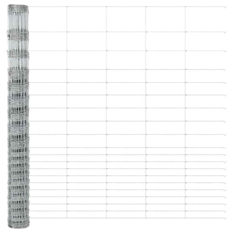 Ogrodzenie z słupkiem Srebrny 1,6 x 25 m Stal