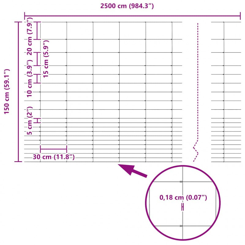 Ogrodzenie z słupkiem Srebrny 1,6 x 25 m Stal