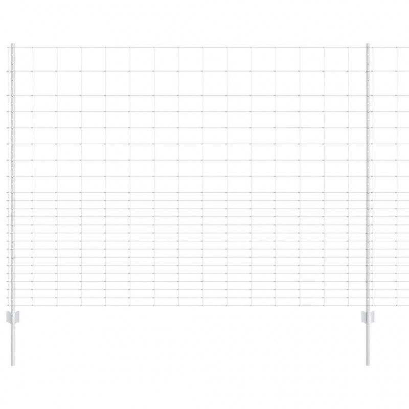 Ogrodzenie z słupkiem Srebrny 1,6 x 25 m Stal