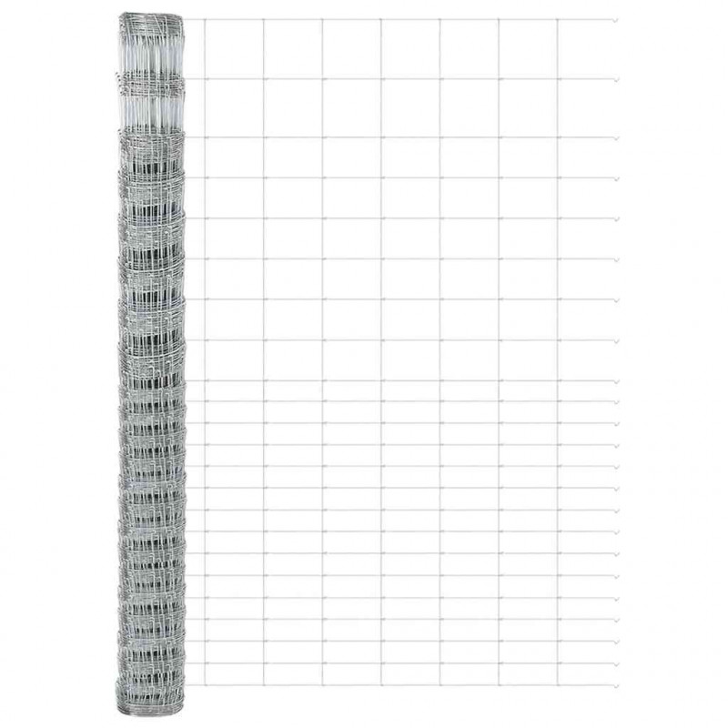 Ogrodzenie z słupkiem Srebrny 1,6 x 25 m Stal