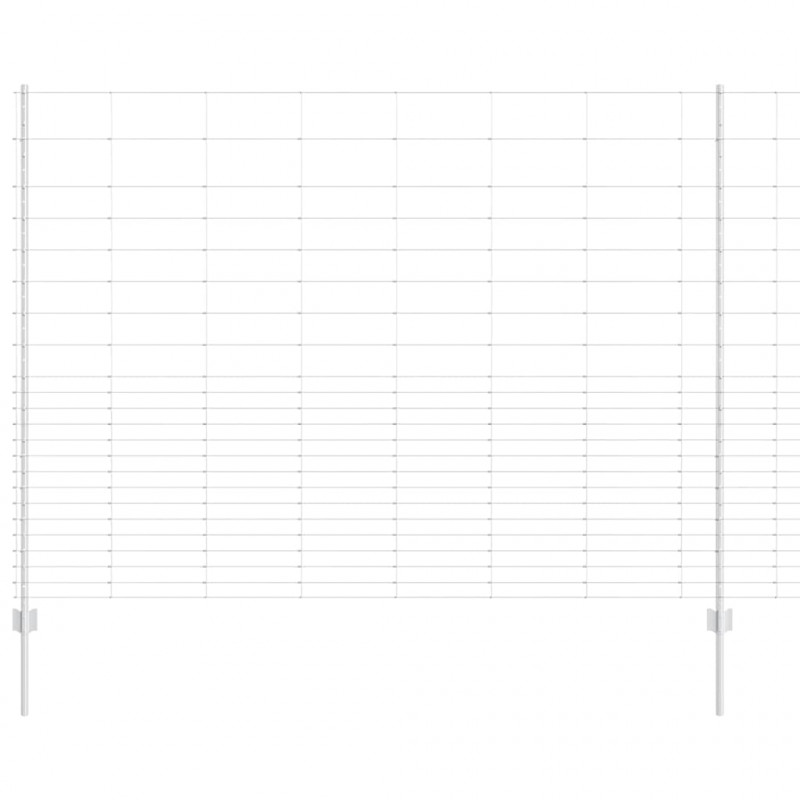 Ogrodzenie z słupkiem Srebrny 1,6 x 25 m Stal