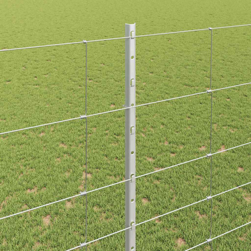 Ogrodzenie z słupkiem Srebrny 1,6 x 25 m Stal