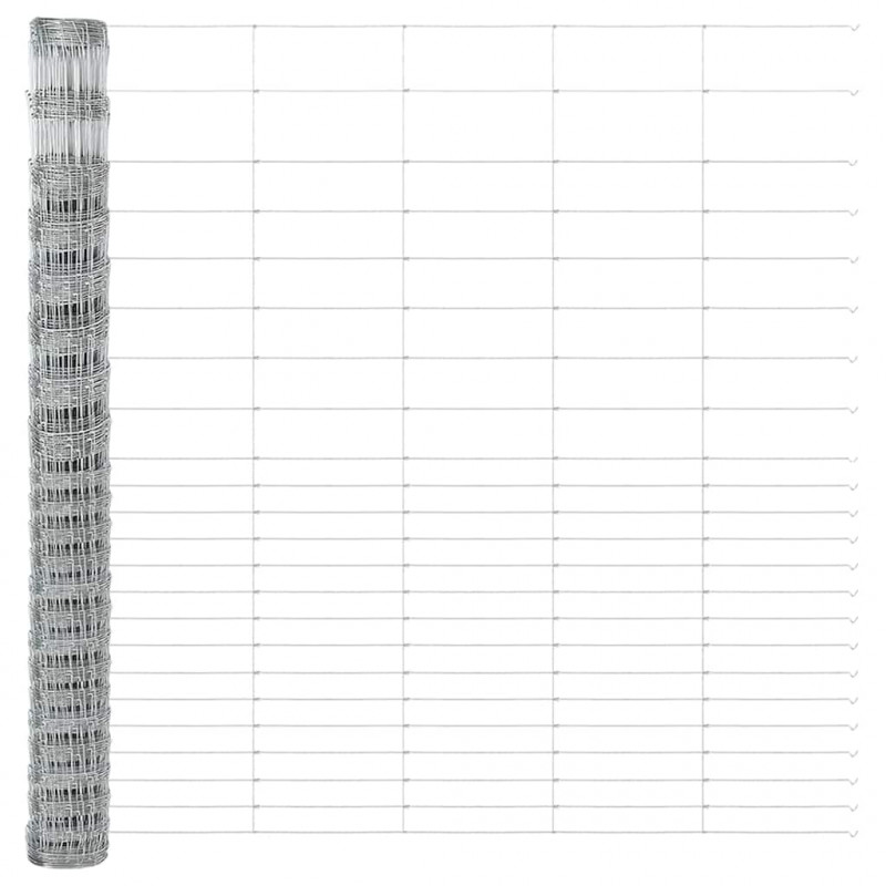 Ogrodzenie z słupkiem Srebrny 1,6 x 25 m Stal