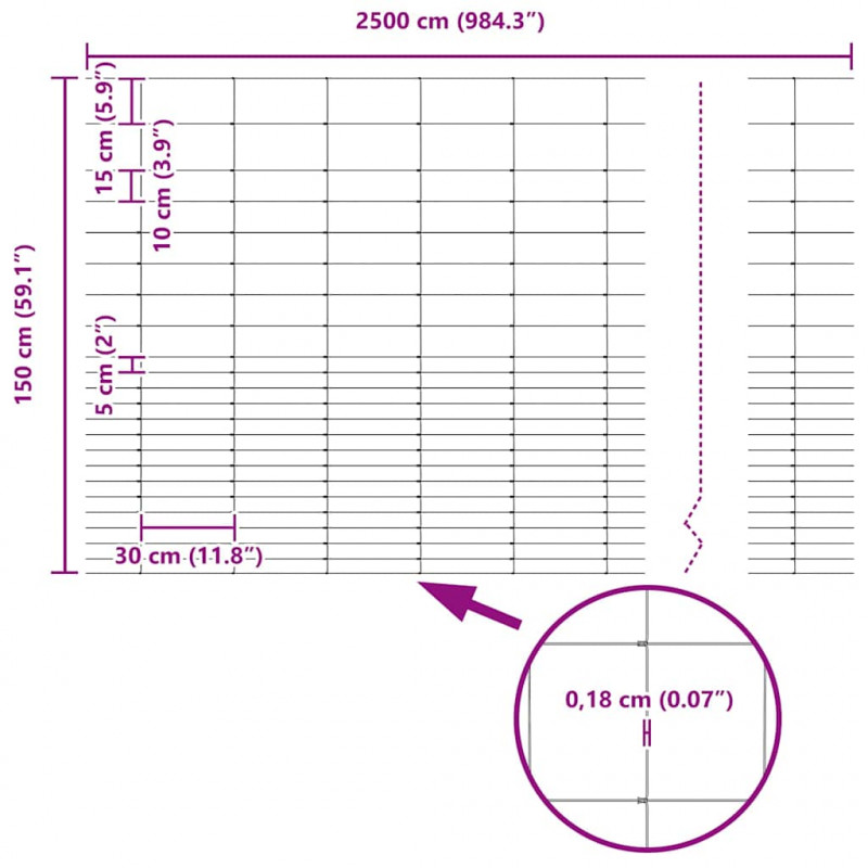 Ogrodzenie z słupkiem Srebrny 1,6 x 25 m Stal