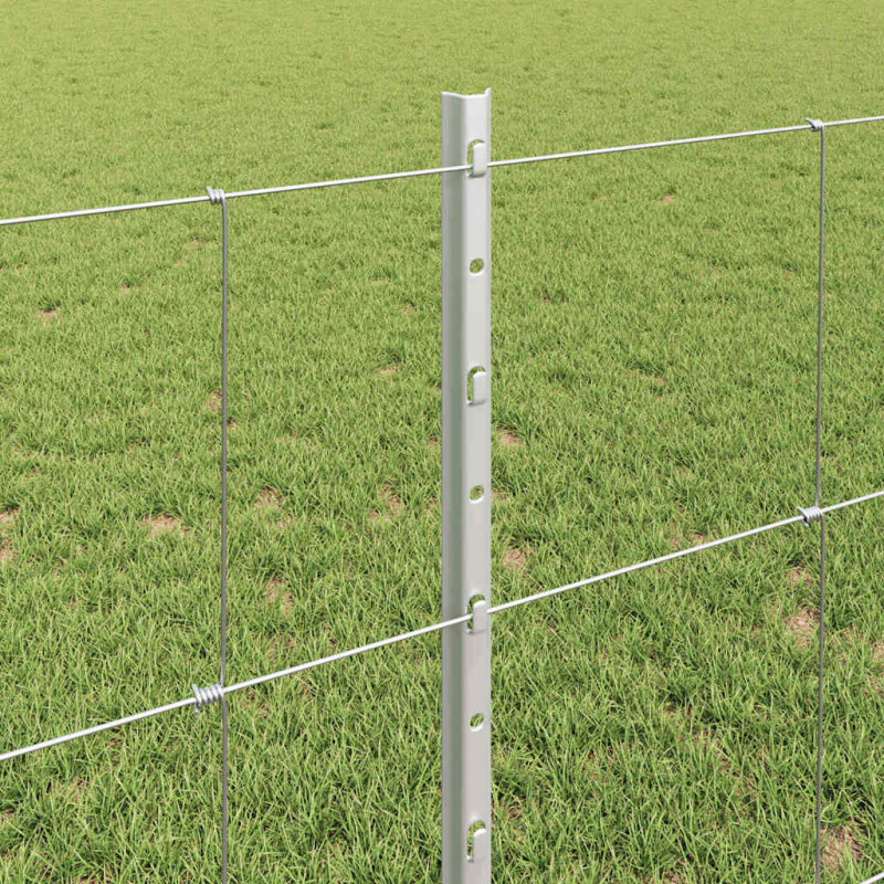 Ogrodzenie z słupkiem Srebrny 0,8 x 50 m Stal