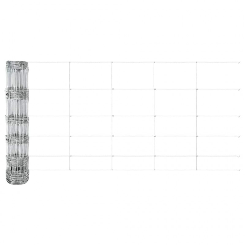 Ogrodzenie z słupkiem Srebrny 0,8 x 50 m Stal