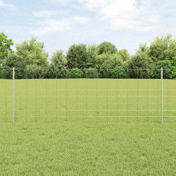 Ogrodzenie z słupkiem Srebrny 0,8 x 50 m Stal