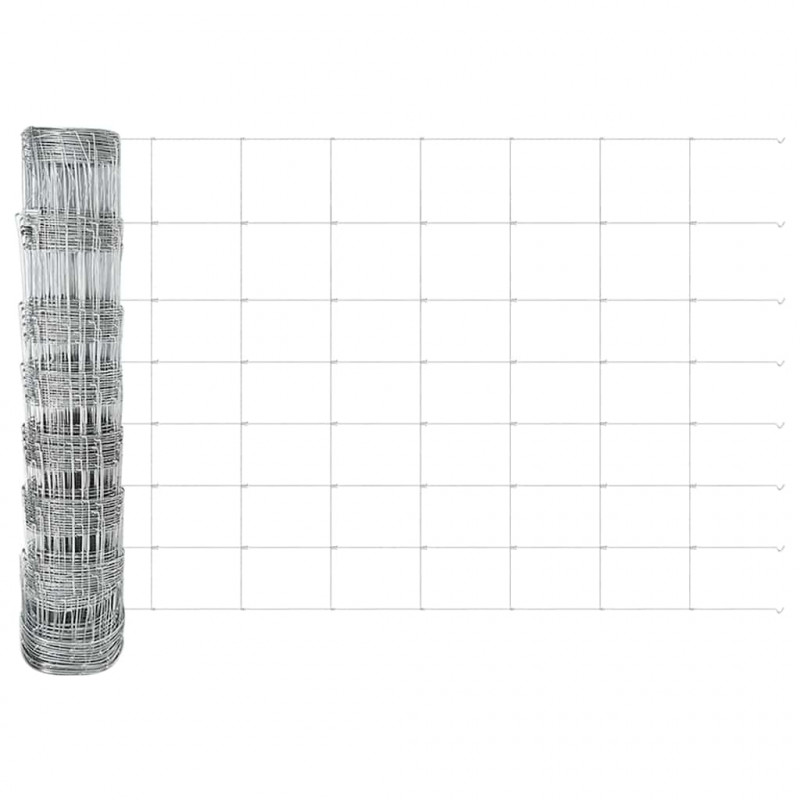 Ogrodzenie z słupkiem Srebrny 0,8 x 50 m Stal